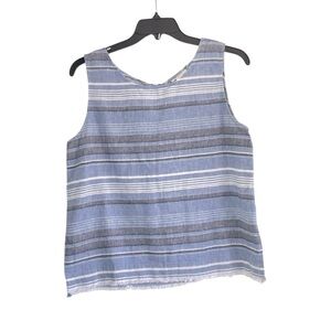 Loft Lounge Women's Medium Striped Tank Top V-Neck Boho Sleeveless Shirt